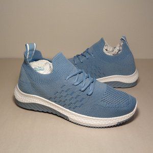 Danskin Size 6 M FREE Blue Knit Lace Up Sneakers New Women's Shoes